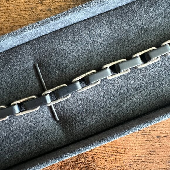 David Yurman Cable Link Bracelet w/ Black Titanium - 7mm - 8.75" - RARE - Picture 10 of 16